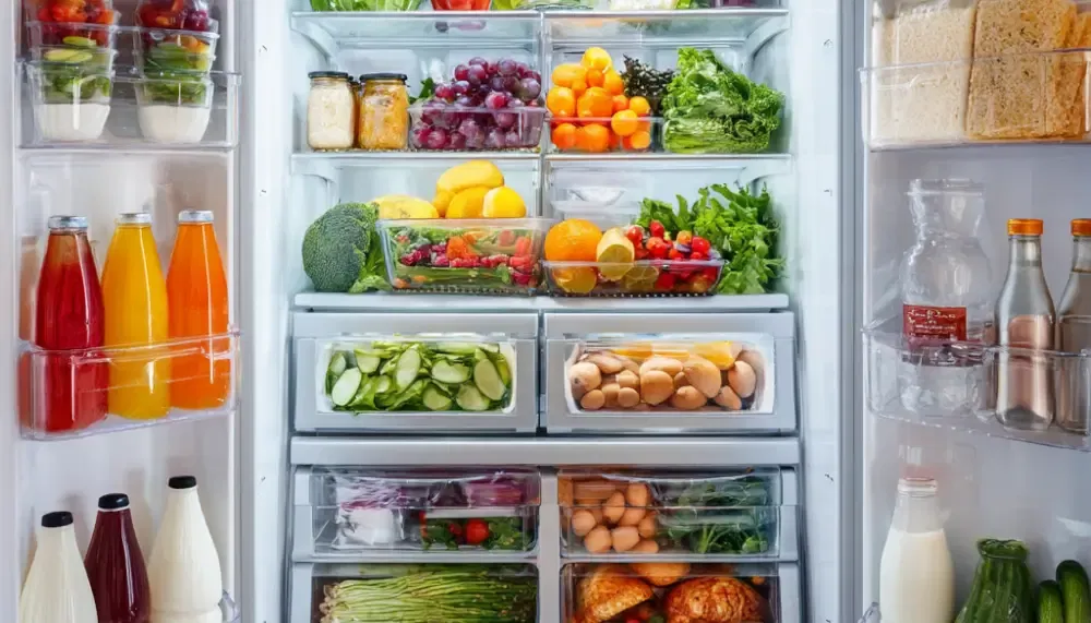 What does a fridge stocked for weight loss look like?