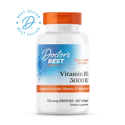 Doctor's Best Vitamin D3, 125 mcg (5,000 IU), 360 Softgels