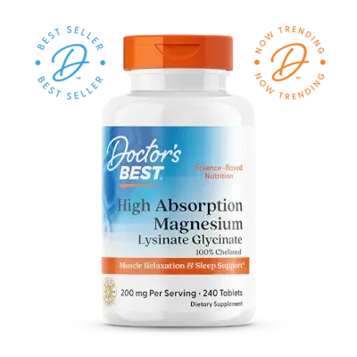Doctor's Best High Absorption Magnesium, 200 mg Per Serving, 240 Tablets