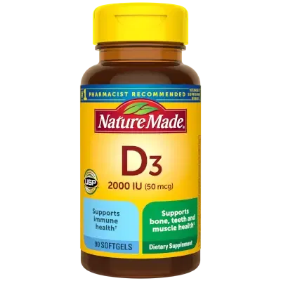 Nature Made Vitamin D3 2000 IU (50 mcg) Softgels
