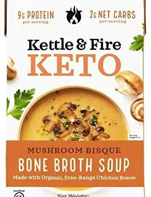 Kettle and Fire Keto Mushroom Bisque Bone Broth Soup