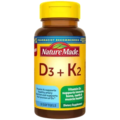 Nature Made Vitamin D3 + K2 Softgels